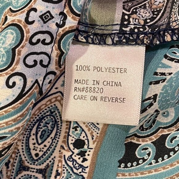 Artisan NY Turquiouse Paisley Print Sleeveless Top - Large - Picture 7 of 8
